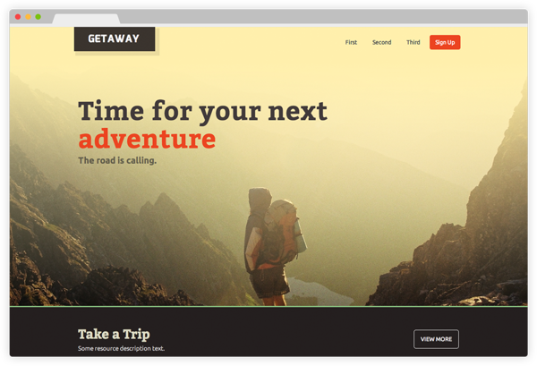 Getaway - Responsive Site Template Freebie